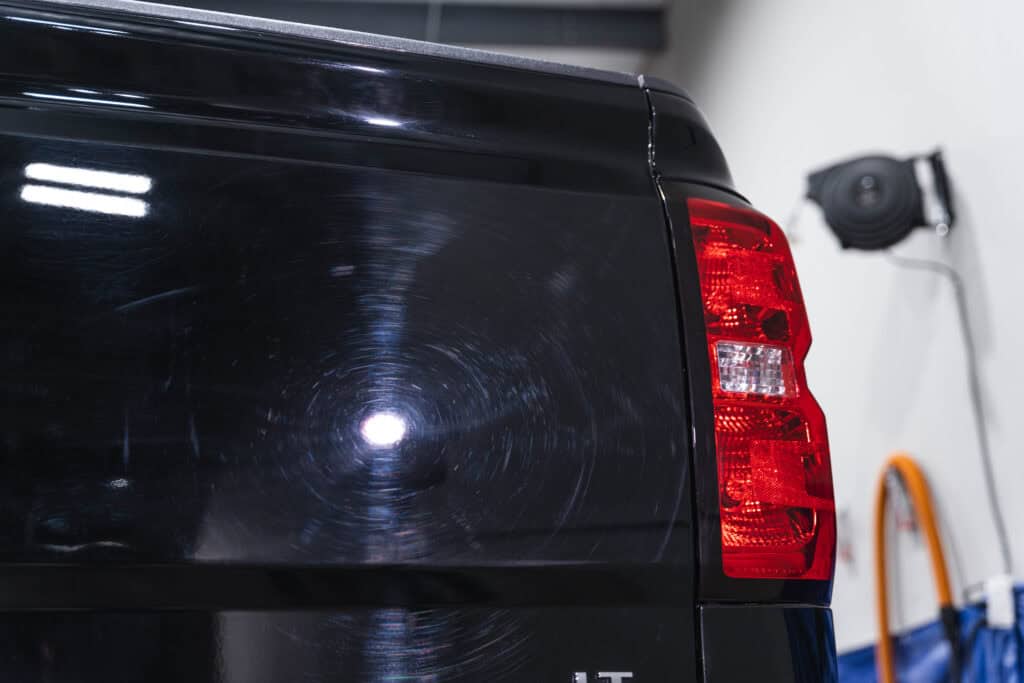 Paint Correction 2 Paint polishing and correction on a Chevy 1500 restoring gloss by Elite Luxe Auto Detailing in Chicago