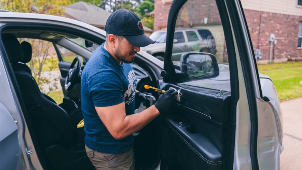 Jeep SRT receiving professional interior detailing by Elite Luxe Auto Detailing in Chicago