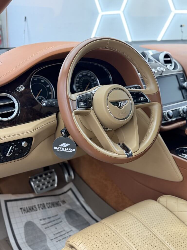 Professional interior car detailing in Chicago deep cleaning seats carpets and dashboard Elite Luxe Auto Detailing